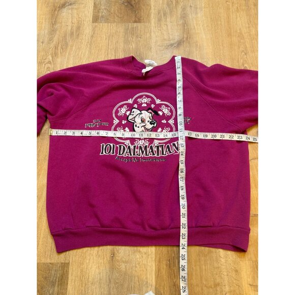 90s Disney 101 Dalmatians Magenta Crewneck Sweatshirt XL USA - Picture 4 of 7